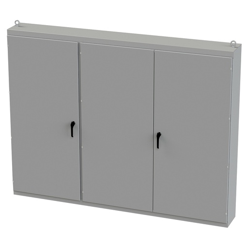 [SCE-86M3E] NEMA 3R Enclosure, Free Standing, 86" H x 112" W x 14" D, Carbon Steel, Powder Coat gray