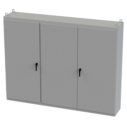 [SCE-86M3E20] NEMA 3R Enclosure, Free Standing, 86" H x 112" W x 20" D, Carbon Steel, Powder Coat gray