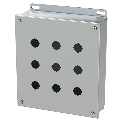 [SCE-9PBSSI] Push Button Enclosure, 22.5mm, 9 Hole, 304 Stainless Steel, NEMA 4X