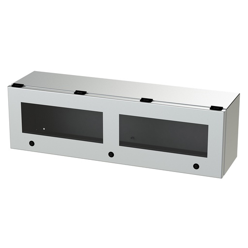 [SCE-L9308ELJWSS] NEMA 4X Stainless Steel Trough Enclosure WIth Viewing Window, 9x30x8