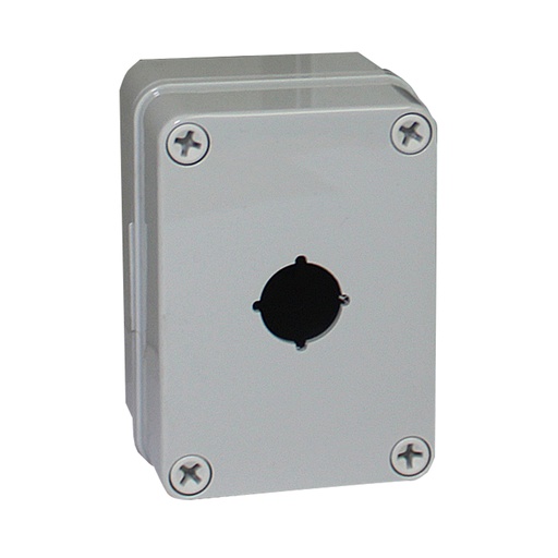 [ULPBPCB85G1M] Push Button Enclosure, One 22mm hole, Gray Cover, 4.3x3.2x3.4 Inches