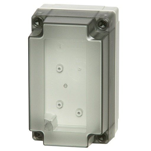 [ULPC100-100LT] Plastic Enclosure Box, NEMA 4X, Smoked Clear Cover, 5x3x4 Inch