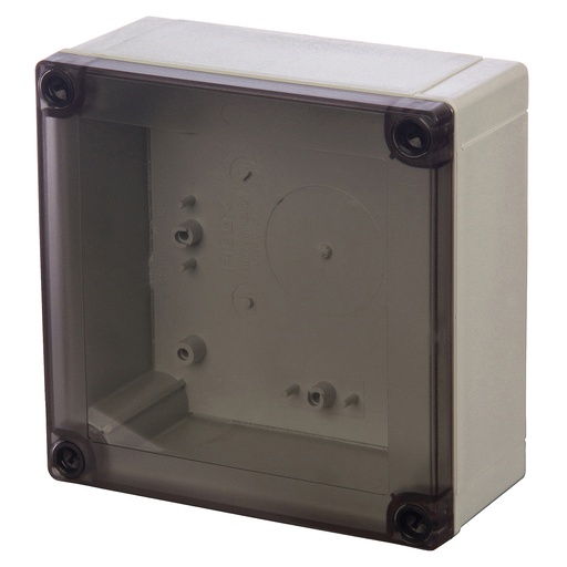 [ULPC125-100HT] Plastic Enclosure Box, NEMA 4X, Smoked Clear Cover, 5x5x4 Inch