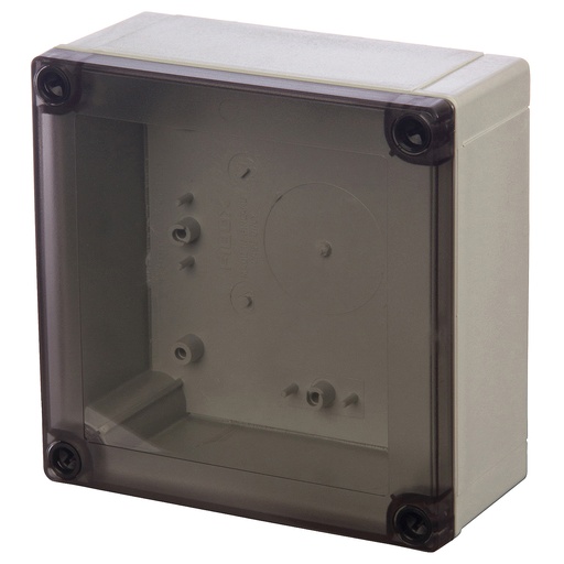 [ULPC125-60HT] Plastic Enclosure Box, NEMA 4X, Smoked Clear Cover, 5x5x2.5 Inch