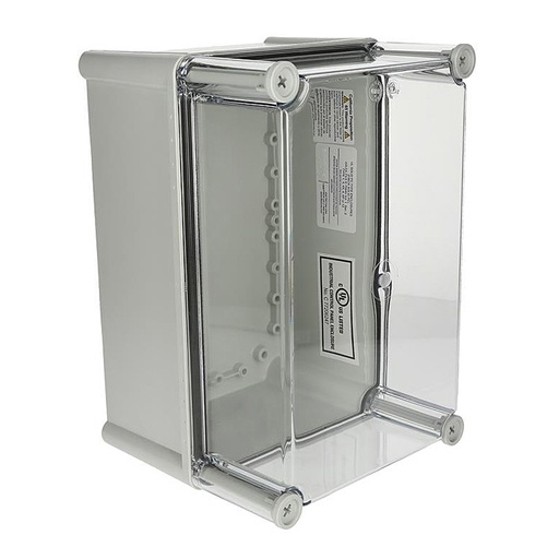 [ULPC382813T-2FSH] Plastic Electrical Enclosure, 15x11x5 Inches, Clear Hinged Cover