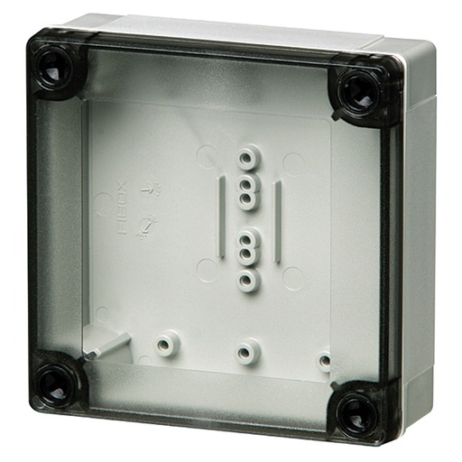 [ULPC95-35LT] Plastic Enclosure Box, NEMA 4X, Smoked Clear Cover, 4x4x1.5 Inch