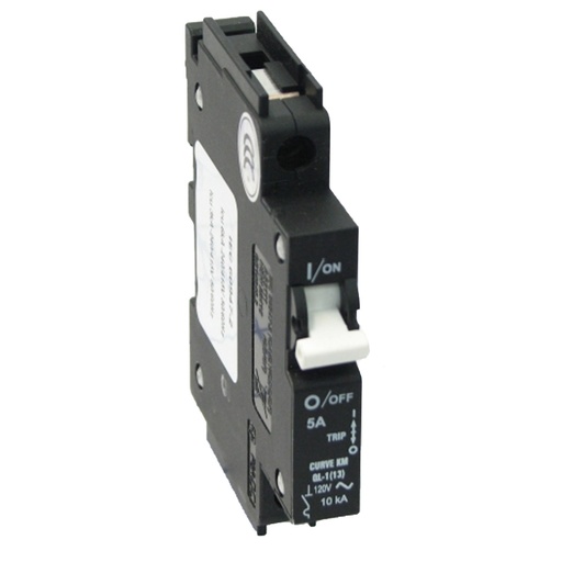 [QL113DMKM06] 6 Amp DIN Rail Circuit Breaker, 120V AC, 1 Pole, Only 13 mm Wide, UL489 Listed