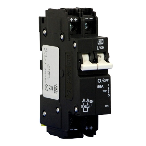 [QY213DMU225] 25 Amp, 2 Pole, 125 V DC, Trip Curve: C, Hydraulic Magnetic Circuit Breaker, DIN Rail Mount, UL 489A