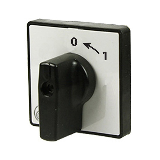 [001-0007] ASI 001-0007 Momentary On-Off Cam Switch Handle, Black Knob & Gray Plate, IP65, for P012/P016/P020 Series, 2-Position Dial (12-2 O'Clock Positions)