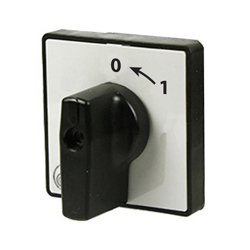 [001-0007] On-Off Cam Switch Handle, Black Knob, Gray Plate, Spring Return to Off