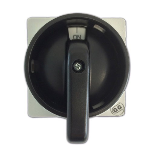 [049-0001-L] Black Rotary Disconnect Switch Handle, 2 Position, Locking, SE Series