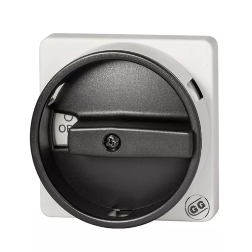 [209-0001] On-Off Cam Switch Handle, Black Handle, Gray Plate, 0 at Left, 1 Top, Locking, Accepts 3 Padlocks, IP65, NEMA 4X