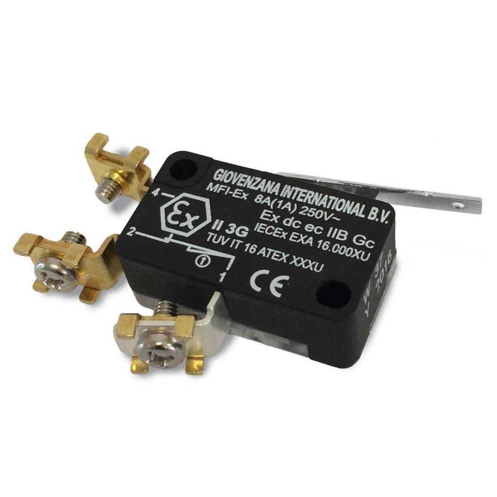 Micro Limit Switch, Lever, Screw Terminals, 8A, 250V AC | SourceASI