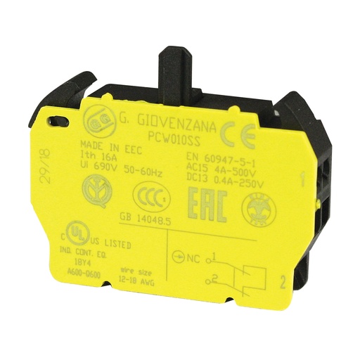 [PCW010SS] Safety Contact Block for estops, NC