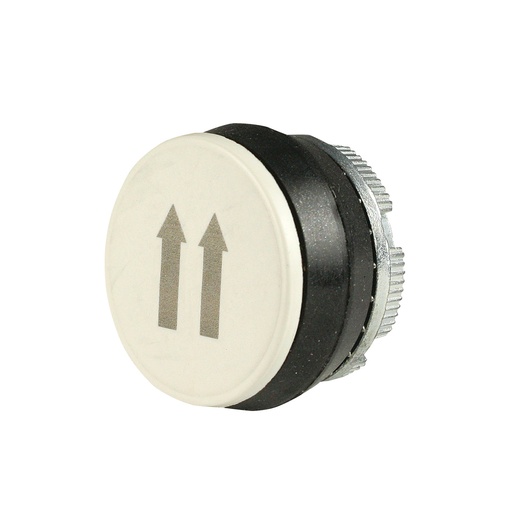 [PL005005] 22mm White Push Button with Gray 2-Speed Up Arrow Symbol | Compatible with P02, P03, PL, PLB & TLP Series Pendant Stations