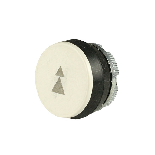 [PL005006] 22mm White Push Button with Gray 2-Speed Up Arrow Symbol | Compatible with P02, P03, PL, PLB & TLP Series Pendant Stations