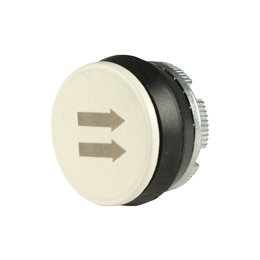 [PL005009] 22mm White Push Button with Gray 2-Speed Right Arrow Symbol | Compatible with P02, P03, PL, PLB & TLP Series Pendant Stations