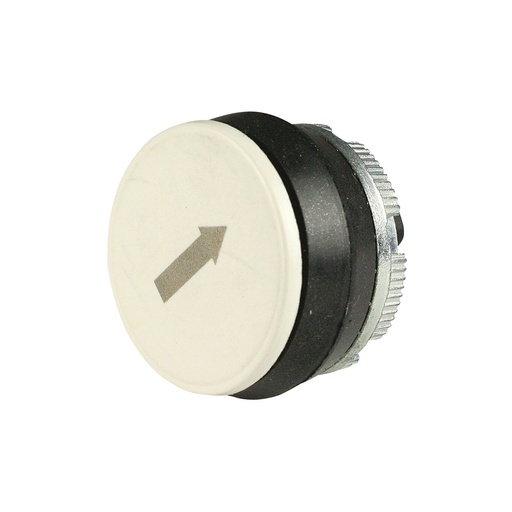 [PL005012] 22mm White Push Button with Gray Clockwise (Forward Rotation) Arrows Symbol | Compatible with P02, P03, PL, PLB & TLP Series Pendant Stations