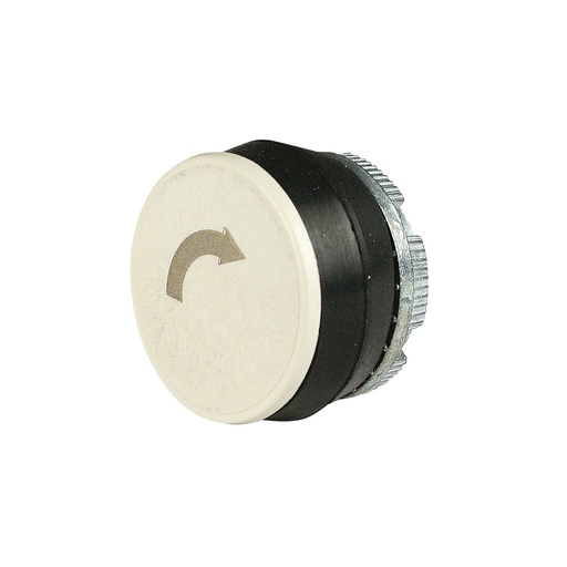 [PL005016] 22mm White Push Button with Gray Clockwise Arrow Symbol | Compatible with P02, P03, PL, PLB & TLP Series Pendant Stations