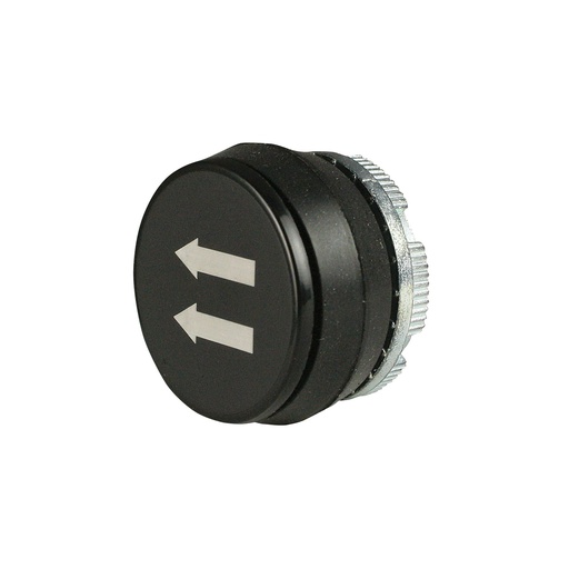 [PL005024] 22mm Black Push Button with White 2-Speed Left Arrow Symbol | Compatible with P02, P03, PL, PLB & TLP Series Pendant Stations