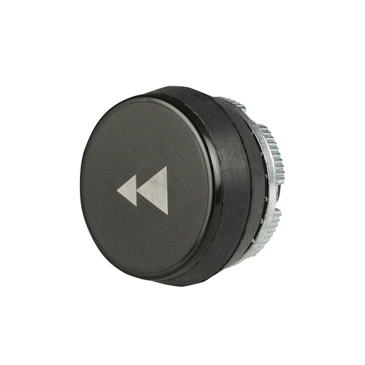 [PL005025] 22mm Black Push Button with White 2-Speed Left Arrow Symbol | Compatible with P02, P03, PL, PLB & TLP Series Pendant Stations