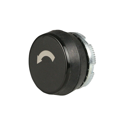 [PL005031] 22mm Black Push Button with White Counter Clockwise (Reverse Rotation) Arrow Symbol | Compatible with P02, P03, PL, PLB & TLP Series Pendant Stations