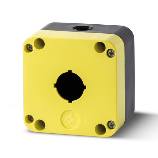 [PQ01K] Push Button Enclosure, 1 Hole, Emergency Stop Enclosure, Polycarbonate Nonmetallic Push Button Enclosure, Yellow Top