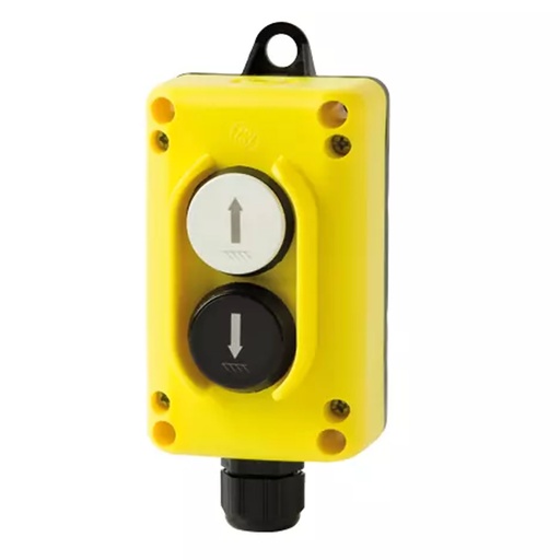 [TLP2] ASI TLP2 Up-Down Control Station | 2-Button Pendant Station | 1 White Up & 1 Black Down Button | 2 NO Contacts | NEMA 4, IP65 Rated | Industrial Hoist & Crane Control