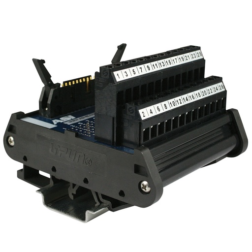 [10004] 26 Pin Ribbon Cable Breakout Board, Interface Module, DIN Rail Mount 26 Pin IDC Connector To Screw Terminal Blocks