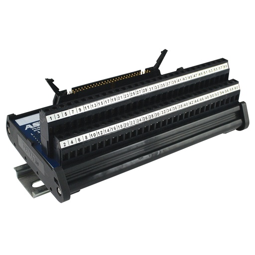 [10008] 60-Pin Ribbon Cable Breakout Board | DIN Rail Mount | IDC Connector to Screw Terminal Blocks | ASI10008 IMRC60