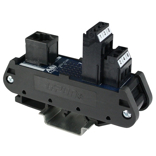 [16000] RJ11 Breakout Board, DIN Rail Mount, Screw Clamp Terminals, RJ11 To Screw Terminal Adapter Module