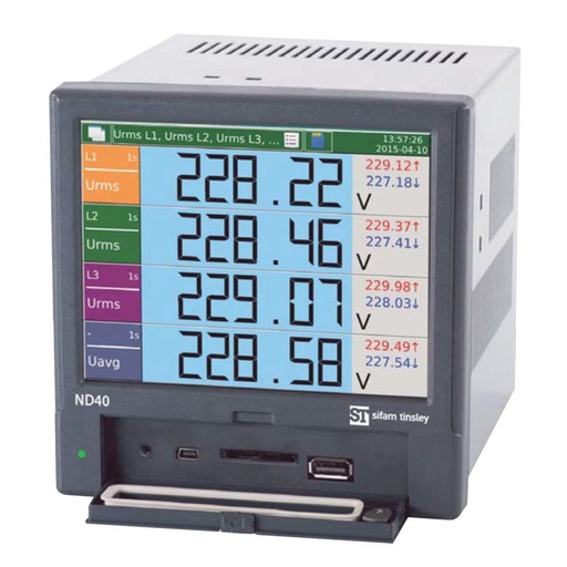 [ND40-0200U1] Power Network Analyzer, ND40 Series, 4 Relay Outputs