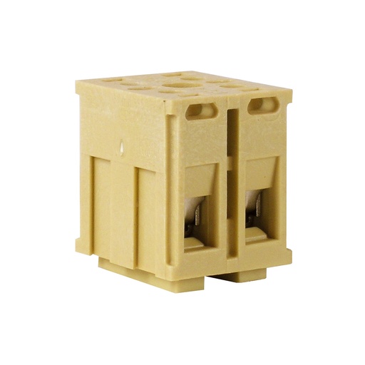 [BP100] 2 Position Panel Mount Terminal Block, Screw Panel Mount Terminal Block With Modular Interlocking Housing, 18-12 AWG, 