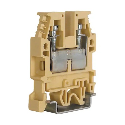 [CB340] DIN Rail Feed Through Terminal Block, Screw Clamp, 50 A, 600 V, 20 to 8 AWG, 8 mm Wide, UL, Beige