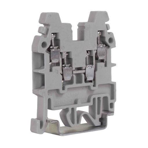 [CR110GR] 4-Wire DIN Rail Terminal Block, Feed Through Terminal Block With 2 Wires Each Side, Mounts On 35mm DIN Rail, 