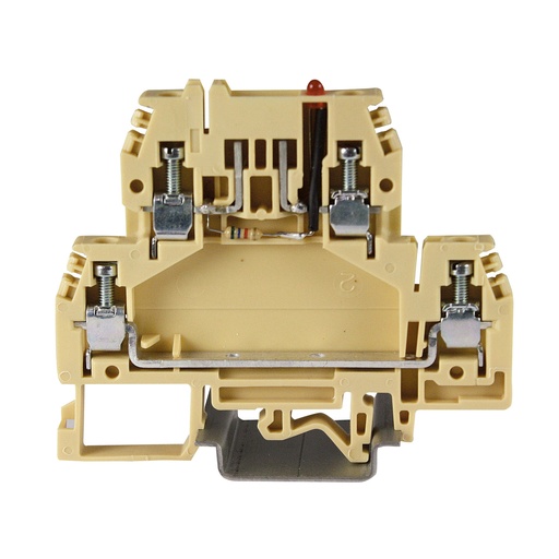 [DA112] Double Level Fuse Terminal Block for Blade/Cartridge Fuses, 12V LED, DIN Rail Mounted, 