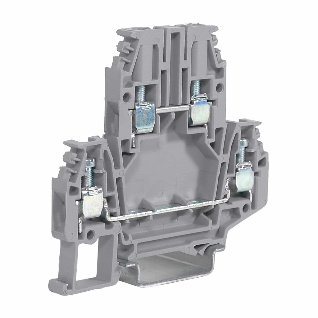 2 Level Terminal Block, DIN Rail Mount, Only 6mm Wide, Screw Terminal ...