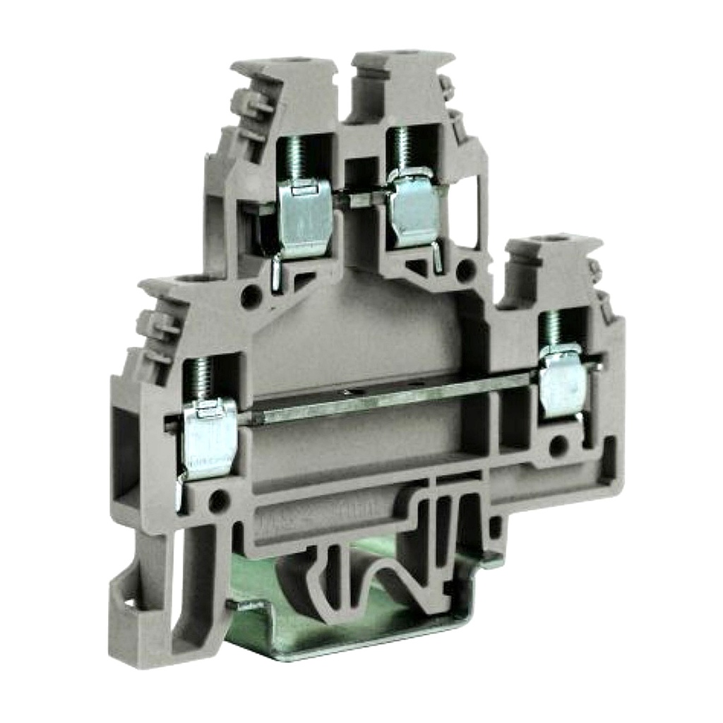 2 Level Terminal Block, Exe Rated DIN Rail Mount Screw Terminal Block 2 ...