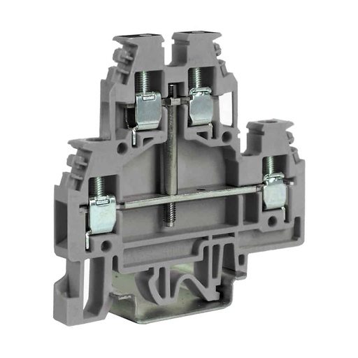 [DS217] 2 Level Terminal Block, Exe Rated, DIN Rail Mount, With A Jumper Between the Upper and Lower Level, Screw Clamp, 24-10AWG