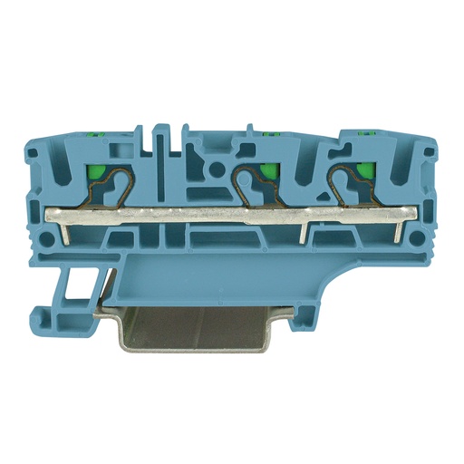 [EFC410BL] Hazardous Location Push In Terminal Block, 3 Wire, DIN Rail Mount, Ex Rated, 6.2mm, Blue Housing, 