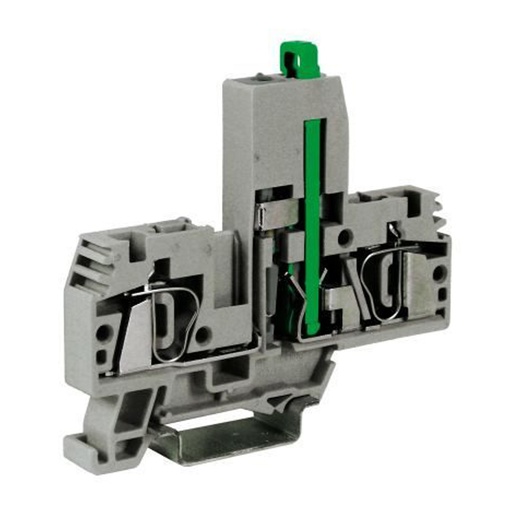 [HF224GR] Spring Clamp 5x20mm Fuse Terminal Block, 24V LED blown fuse indication