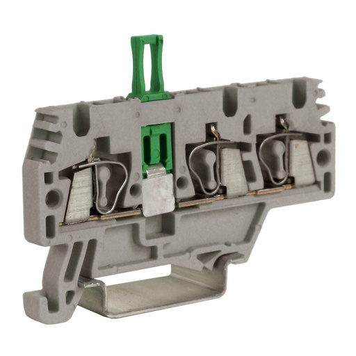 [HMS20GR] DIN Rail Spring Type Circuit Disconnect Terminal Block, Opens 1 Wire From 2 Wires