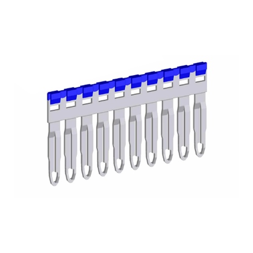 [PTP0410B] Push-In Easy Bridge Plus Insulated Jumpers, for 6mm pitch terminal blocks, Blue,10 position