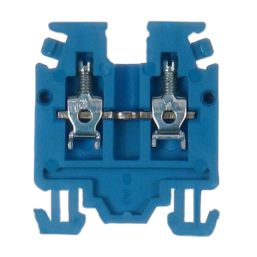 [RN400] Exi Rated Mini DIN Rail Terminal Block, Mounts On Mini DIN Rail 15mm, UL Ratings 26-14 AWG, 15A, 600V, Blue Housing, 