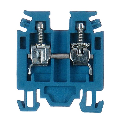 [RN510] Screw Clamp Connection Mini Feed-Thru (Ex)i Blue DIN Rail Mounted Terminal Block, 20-12 AWG