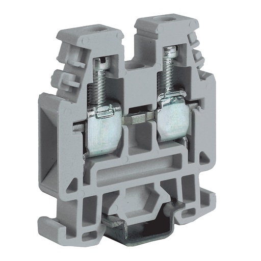 [RP300GR] Mini DIN Rail Terminal Block, Mini Screw Terminal Block, Feed Through 2-Wire,  UL Ratings 20-10 AWG, 30A, 600V, Gray Housing, 