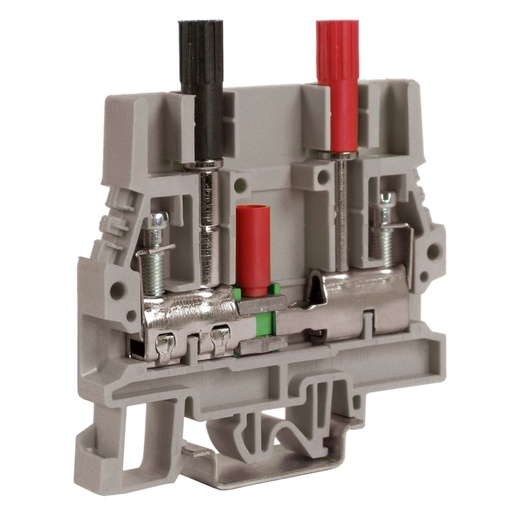 [SB220GR] CT Terminal Block, DIN Rail Sliding Link Shorting Terminal Block, With Test Socket, Black And Red