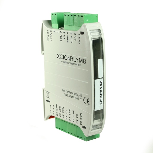 [XCIO4RLYMB] Modbus RTU Controlled 4 Channel Relay Output Module, 