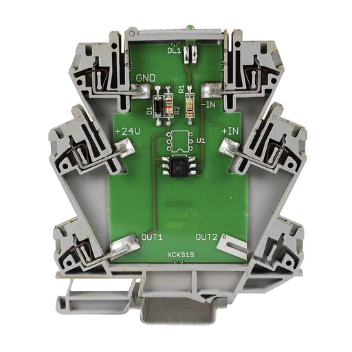 [XCKS1S] DIN Rail SSR Terminal Block, 4-30Vdc Input, 3-30Vdc, 80mA Output