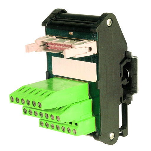 [XCPC20M] Compact 20 Pin Flat Ribbon Cable Breakout Board, DIN Rail Module, With High Density 3 Level PCB Screw Terminals